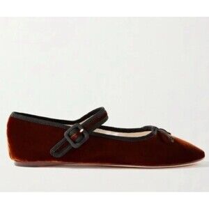 $250 Loeffler Randall Womens Velvet Flats Sienna Black 10 Chiara Mary Jane